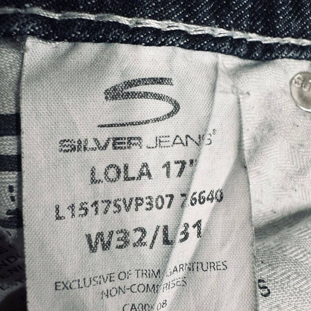 Silver Jeans Lola 17” Straight 32 (34x29) Altered Blue Distressed Denim Womens - Picture 4 of 11